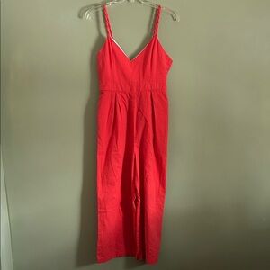 DOUBLECRAZY 100% Cotton Orange Sleeveless Jumpsuit Size S